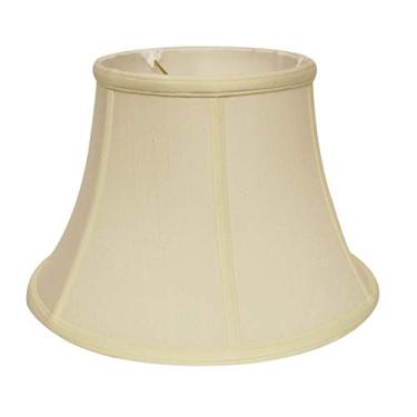 Imagem de Abajur elegante inclinado de tambor raso para decoração de casa, design de lavadora, tecido Shantung branco