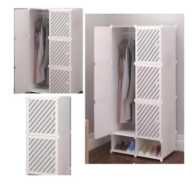 Imagem de Organizador Modular 6 Portas Armário Roupa Arara e Sapateira - Yeet