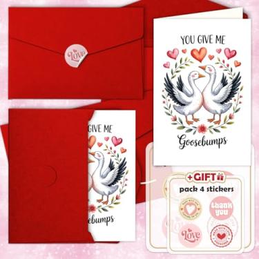 Imagem de Podagree You Give Me Goosebumps Cards Silly Goose Cartão de Dia dos Namorados para Marido Namorado Noivo Cartão para Marido Esposa Namorado Namorada, Casamento Sincero/Namoro Aniversário (VLT8)