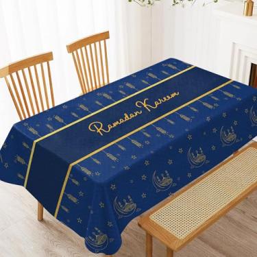 Imagem de Zylkor Toalha de mesa retangular Ramadã Ramadã Decorações de Ramadã para decoração de festa Eid Mubarak