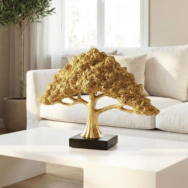 Imagem de Escultura Decorativa Arvore Da Fortuna Divina Resina Dourado - Genéric