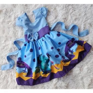 Imagem de Vestido Menina Infantil Temático Simples Boo Monstro Sa RF02, 01 ANO A