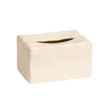 Imagem de Porta-lenços de papel cerâmico, quadrado, cor sólida para casa, sala de estar, gaveta, caixa de lenços faciais, capa