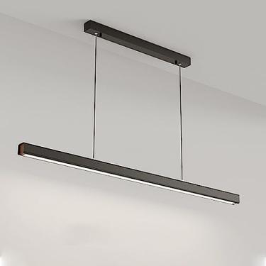 Imagem de Luminária pendente linear moderna e regulável, estilo ilha, com temperatura de cor ajustável de 3000K a 6000K, LED, ideal para sala de jantar, mesa de bilhar, cozinha e escritório.