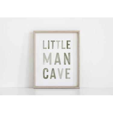 Imagem de Placa de caverna em tela com impressão de arte de parede em pôster verde para quarto de crianças, berçário, decoração de quarto, sem moldura