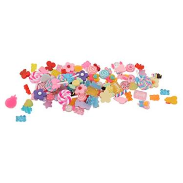 Imagem de Naroote 80 Unidades de Cores Brilhantes e Decoração de Resina Leve para Fazer Cartões e Artesanato DIY, Lindas Decorações de Slime Kawaii para Acessórios de Cabelo e Presentes