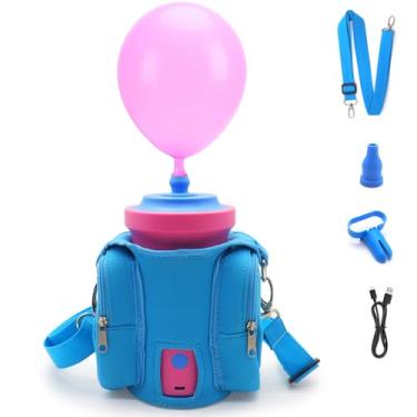 Imagem de Mostop Bomba de balão elétrica: Máquina sopradora de balão elétrico portátil sem fio com bolsa de transporte, bomba de ar recarregável para balões, inflador de balões para decoração de festa, Natal