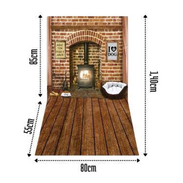 Imagem de Fundo Fotográfico Painel Cenário Pet Shop - Lareira