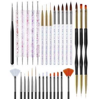 Imagem de Kit de 31 Pincéis para Unhas Pincel Liner Arte Pintura UV Ferramenta Unha Acrílica Profissional DIY Entusiasta Design Intricado Resultado Preciso Caixa Armazenamento