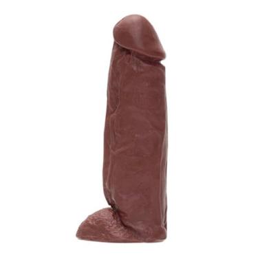 Imagem de Prótese Realística Maciça Com Escroto 16,5 X 4,5Cm Brinquedo Erótico Dildo Consolo MAN17 (CHOCOLATE)