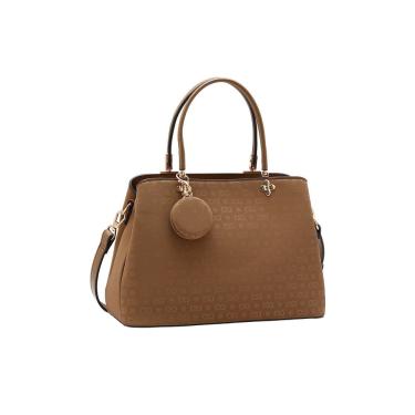 Imagem de Bolsa Feminina Chenson - Relevo Monograma - Alça de Mão  - Marrom 3485431