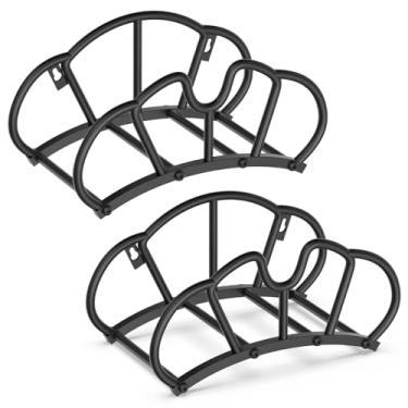 Imagem de Qatsrin Suporte de mangueira de jardim resistente, suporte de mangueira de água para parede, comporta mangueiras de 38 metros, suporte de armazenamento de carretel de mangueira destacável para quintal