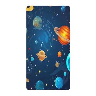 Imagem de Blueangle Lençol de berço padrão para berço infantil - Lençóis de algodão macio e respirável com planetas galáxia (345)