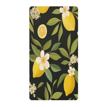 Imagem de Blueangle Lençol de berço padrão para berço infantil - Lençóis de algodão macio e respirável com flor de limão (81)