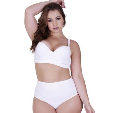 Imagem de Conjunto Lingerie Plus Size Calcinha Cós Alto Sutiã com Bojão-c7 CONJU