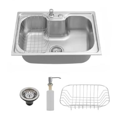 Imagem de Cuba Dupla Gourmet Cozinha Aço Inox Com Acessórios 60cm×40cm(50cm)