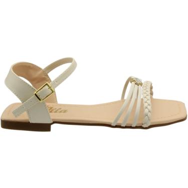 Imagem de Sandália Rasteira Infantil Bia Bella Tiras Fina Aplique Menina