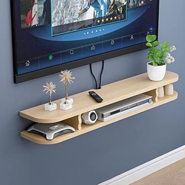 Imagem de Prateleira de parede, armário de TV, prateleira flutuante, multimídia, console de TV, suporte de TV, roteador, componentes de DVD, reprodutores de DVD, porta-fotos, prateleira de armazenamento, sala