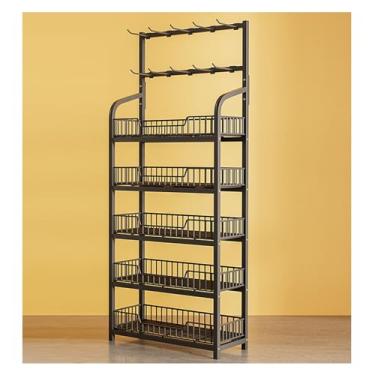 Imagem de Prateleira de supermercado com gancho removível, suporte de lanche de 5 camadas, organizador de doces, prateleira de doces, sala de cinema, venda de bolos, uso escolar, para armazenamento de frutas