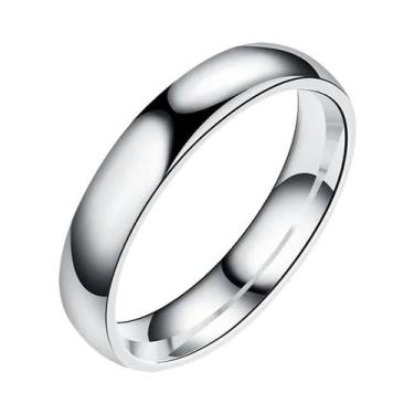 Imagem de Aliança De Casamento Unissex Em Titânio 4mm 6mm Aço Inoxidável Polido 