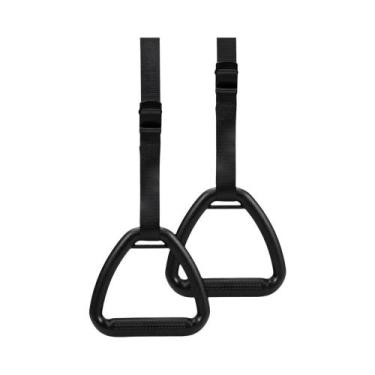 Imagem de Anéis De Ginástica Ajustáveis Para Adultos Com Alça Para Barra Fixa  E