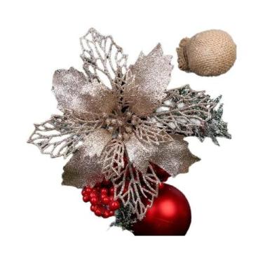 Imagem de Flores Artificiais De Natal De 9CM, 510 Peças, Decoração Para Árvore D