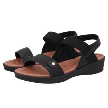 Imagem de Sandália Usaflex Salto Baixo Elástico Feminina