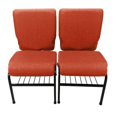 Imagem de 02 Cadeiras para Igrejas c/ Porta Biblía e Porta Cálice Vermelho