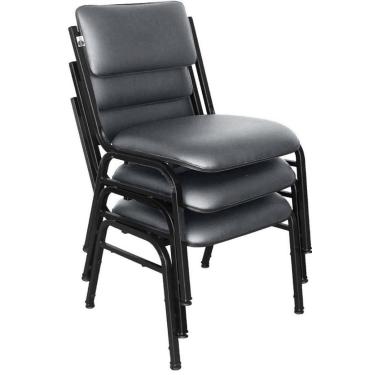 Imagem de Kit com 3 Cadeiras para Auditórios Linha Hotel Smart Cinza