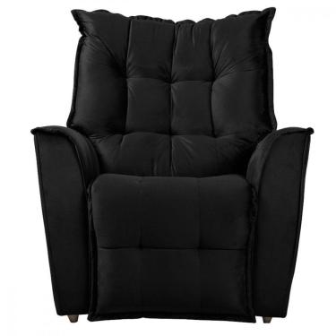 Imagem de Poltrona Do Papai Reclinavel Para Sala King Tecido Veludo Preto