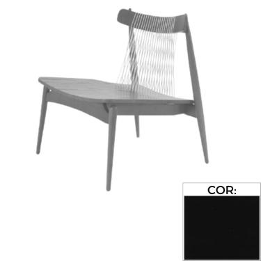 Imagem de Poltrona Mh-3781 Herval Madeira Laca Fosca Preta Assento Laminado