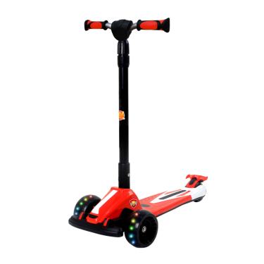 Imagem de Patinete Radical Racing Dobrável Vermelho 3 Rodas Com Luz - Dm Toys DMR6811VM