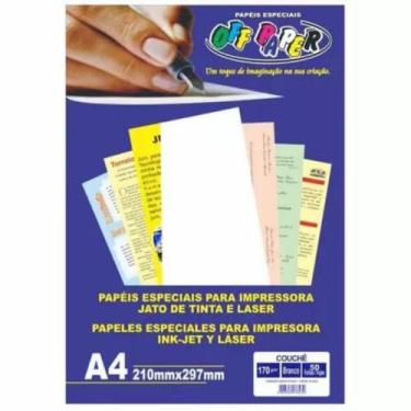 Imagem de Papel Couche Branco A4 170g 50 Fls - Off Paper