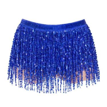 Imagem de Saia de Paetê Brilho Intenso para Festas - DREAM IN BOX, Azul