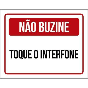 Imagem de Kit 10 Placa Acm Não Buzine Toque Interfone 18X23 - Sinalizo