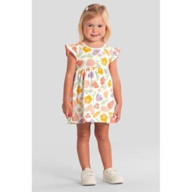 Imagem de Vestido infantil menina de flores Brandili -Natural-Feminino