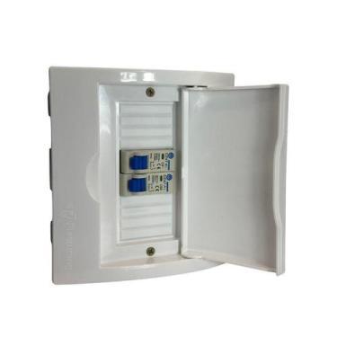 Imagem de Centrinho Para 6 Disjuntores Din Sobrepor Com Tampa Branca - - Hs Auto