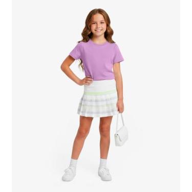 Imagem de Blusa Básica Infantil Manga Curta Lisa Soletex Roxo, 6, Roxo