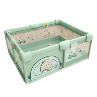 Imagem de Cercadinho Infantil Grade de Proteção 1.80 x 1.50cm Verde Dinossauro -