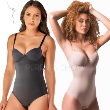 Imagem de Body Bory Cinta Modeladora Média Forte Compressão Com Bojo 1601 - Vi L