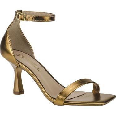 Imagem de Sandália Feminina Salto Taça Fino Médio Festa Copinho Cor:PretoTamanho