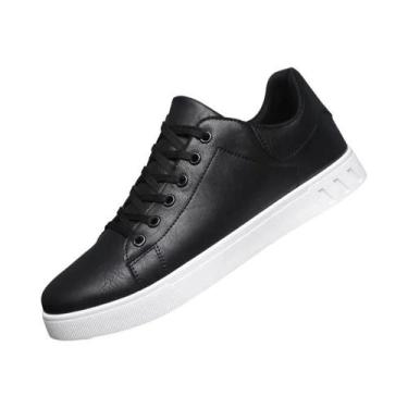 Imagem de Sapatos Casuais De Couro Britânico Para Homens, Tênis Planos, Tendênci