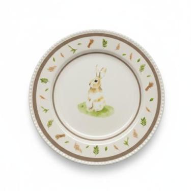 Imagem de Prato sobremesa natural bege branco porcelana tok da casa