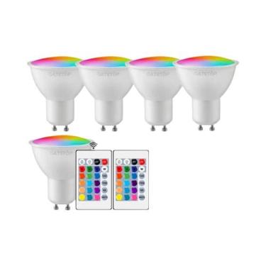 Imagem de Lâmpada LED RGB GU10 6W Dimerizável Com Controle Remoto De 24 Teclas C