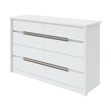 Imagem de Cômoda Urban 8 Gavetas em MDP e MDF Branco Lopas, Branco