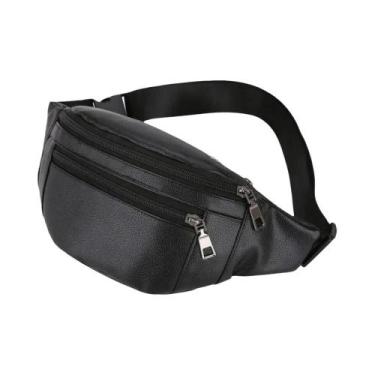 Imagem de Bolsa De Cintura Masculina Impermeável Em material sintético Multifunc