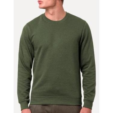 Imagem de Moletom Calvin Klein Jeans Masculino Crewneck CK Small Bordado Verde Militar-Masculino