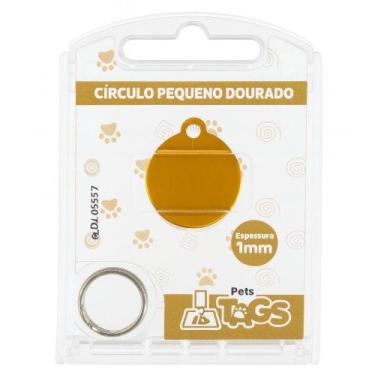 Imagem de Plaquinha de Identificação Personalizada - Círculo Dourado P - Pets Ta