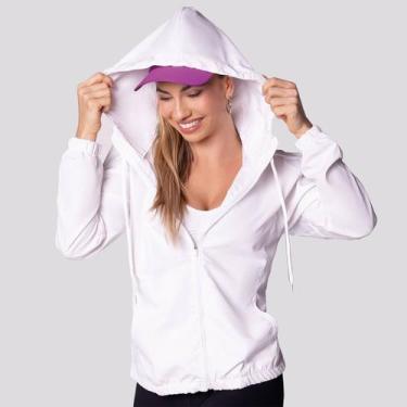 Imagem de Jaqueta Selene Corta Vento com Capuz e Bolso Feminina Branca, M
