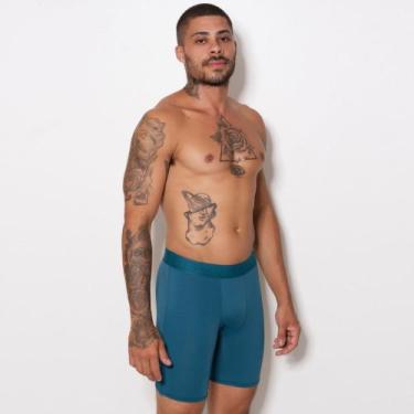 Imagem de Cueca Boxer Ciclista Microfibra Cor:Verde PavãoTamanho:M - Louday Spor